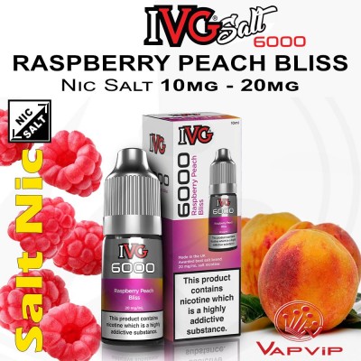 RASPBERRY PEACH BLISS IVG 6000 Nic Salt - IVG