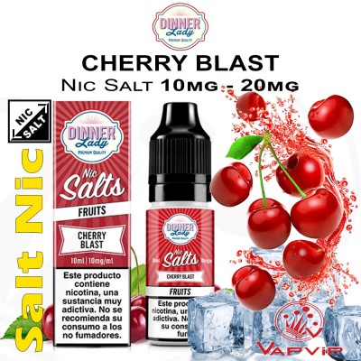 Nic Salt CHERRY BLAST Sales de Nicotina e-líquido 10ml - Dinner Lady