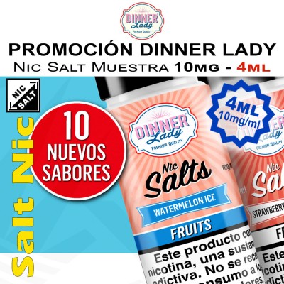 Free Sample Nic Salt 10mg by Dinner Lady