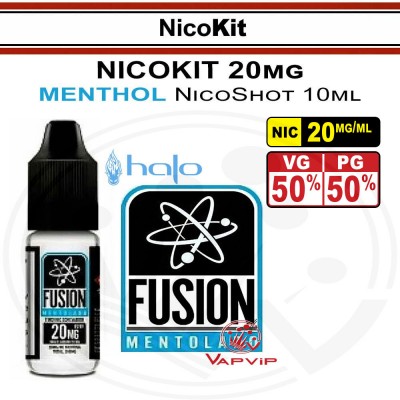 NicoKit Halo Fusion MENTHOL 20mg/ml 50/50 Booster Nico-Shot