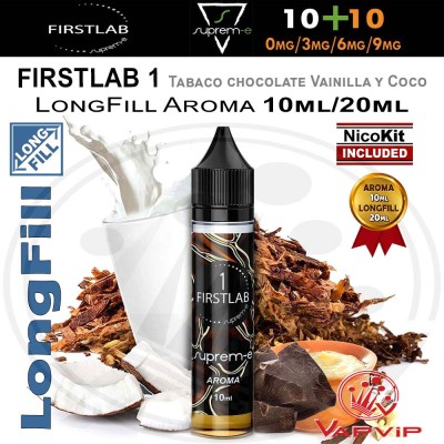 FIRST LAB 1 Tabaco Cacao Coco Vainilla 20ml e-liquido Mini Shot - Suprem-e