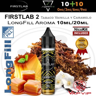 FIRST LAB 2 Tabaco Vainilla y Caramelo 20ml e-liquido Mini Shot - Suprem-e