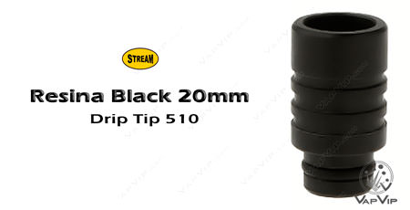 Drip Tip Resina 20mm estriado Negro 510 boquilla comprar en España