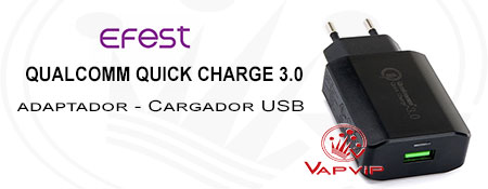 Wall Compact USB Adapter Qualcomm Quick Charge 3.0 - Efest Europe