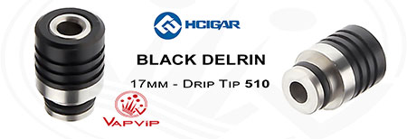 Drip Tip 510 Black Delrin / Inox HCigar