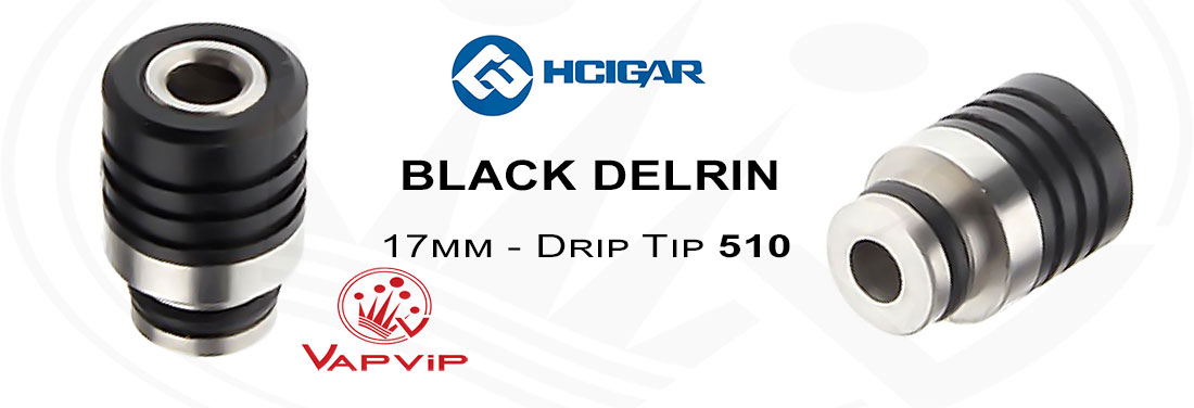 Drip Tip 510 Negro Delrin / Inox HCigar
