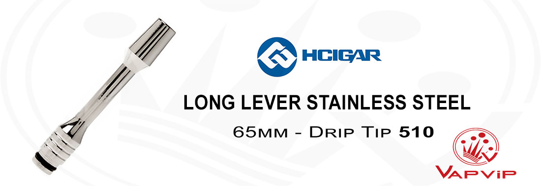Drip Tip 510 LONG LEVER Pipa Inox - HCigar