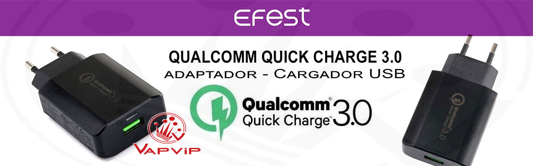 Adaptador-Cargador USB Qualcomm Quick Charge 3.0 - Efest España