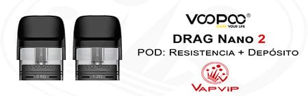Drag Nano 2 Voopoo Pod Resistencias-Depósito 