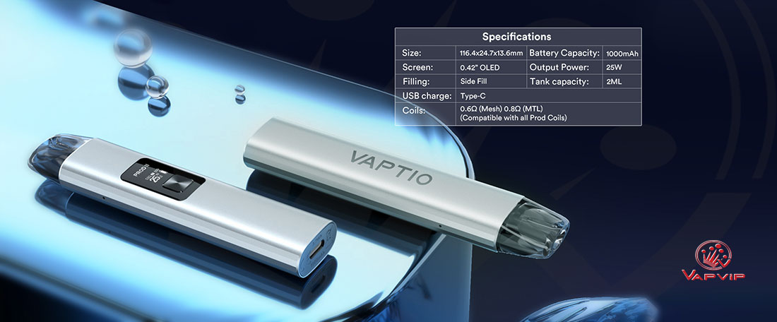 Especificaciones técnicas PROD-2 Vaper by Vaptio