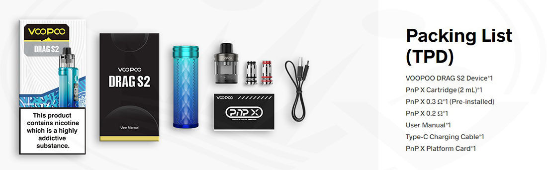 Contenido DRAG S2 Voopoo Kit 