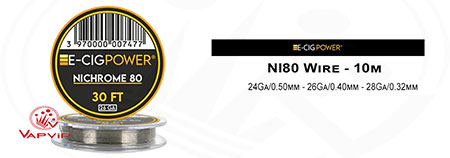 Ni80 Nichrome E-Cig Power Hilo resistivo