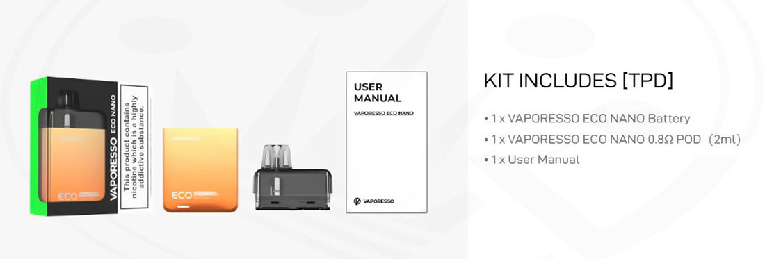 Contenido Vaporesso ECO NANO Pod Kit