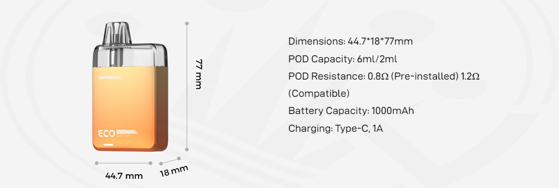 Especificaciones técnicas Vaporesso ECO NANO Pod Kit