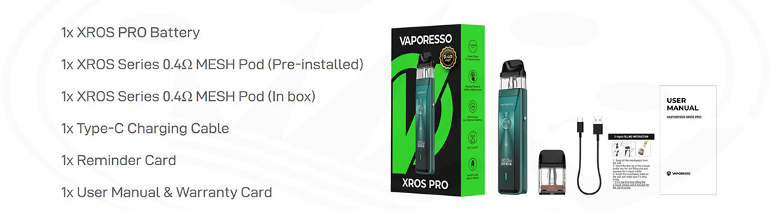 Contenido XROS Pro Pod Vaporesso