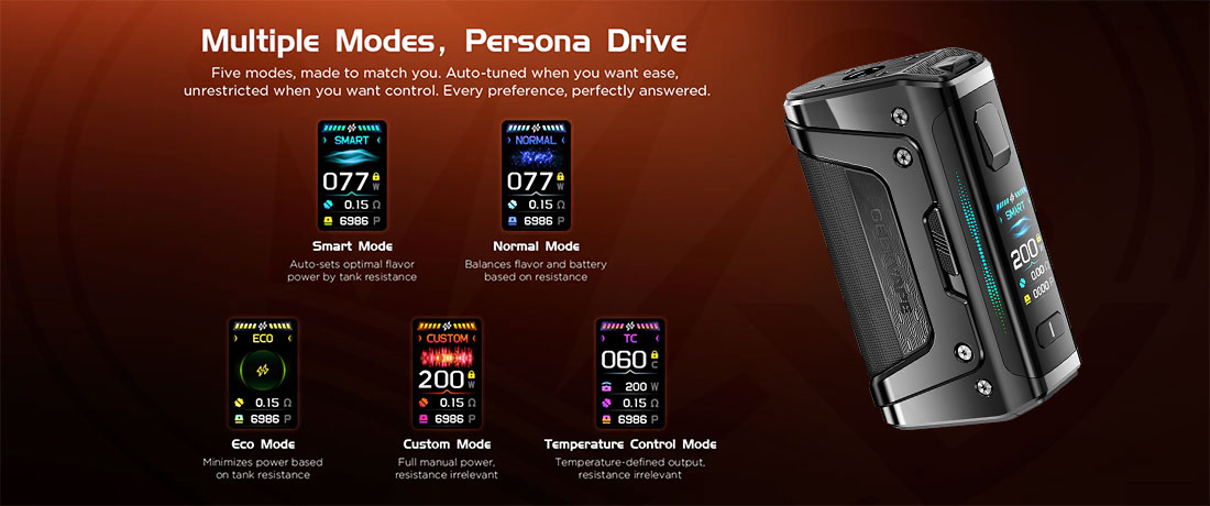 VOOPOO Vinci Spark 100 Mod Modos de vapeo avanzados