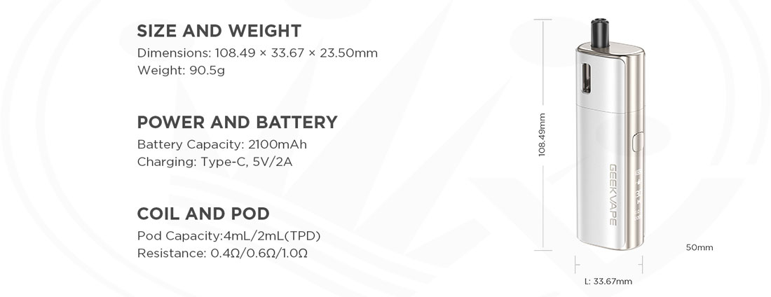 SOUL 2 Pod Geekvape specifications