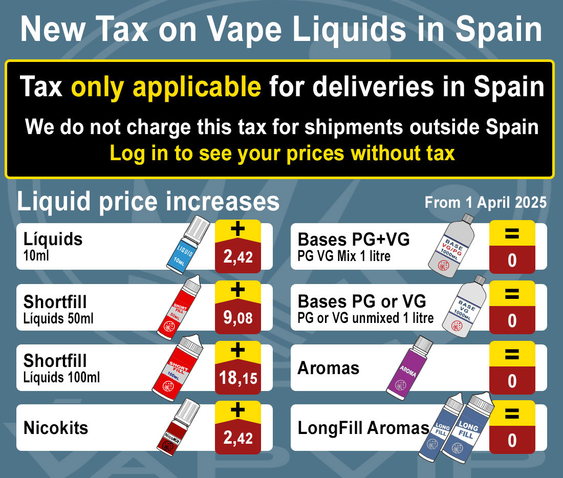 Price hike due to the New Vape Tax 2025 for electronic cigarettes