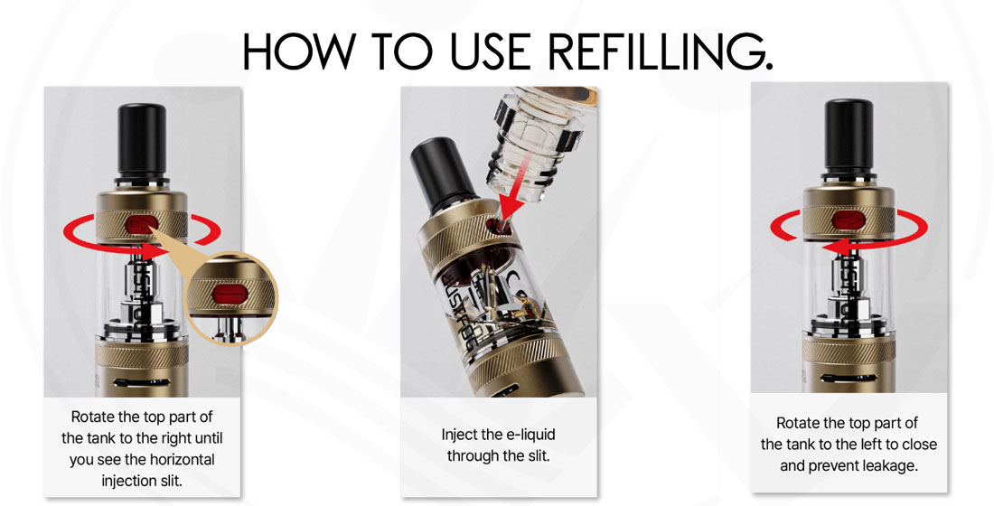 Atomizer Justfog Q16 Pro PLUS e-liquid filling